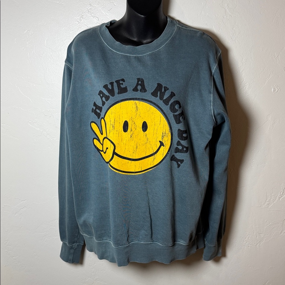 Anthro girl Dangerous Have a nice day graphic sweatshirt M